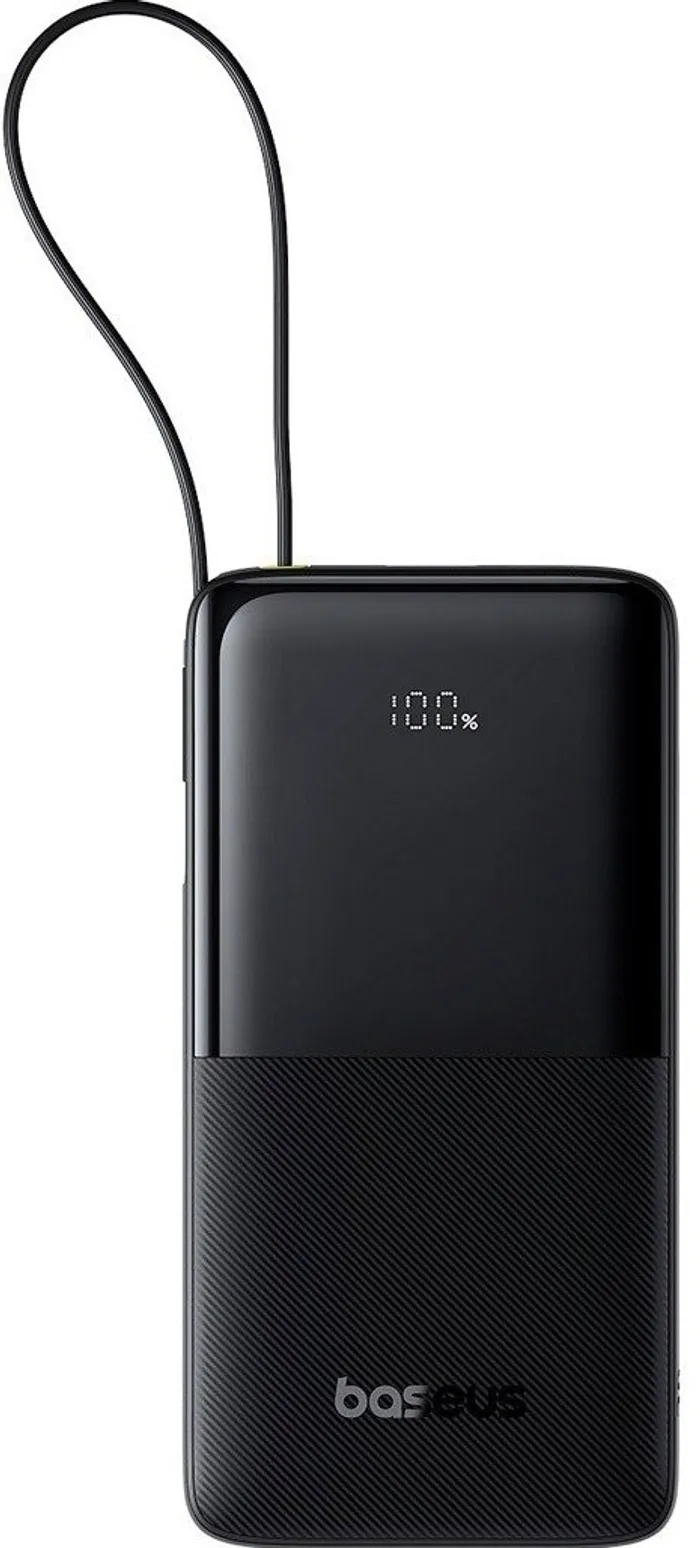 Power Bank Baseus Bipow 2 Digital Display 10000mAh 20W with Built-in USB-C Cable – Чорний