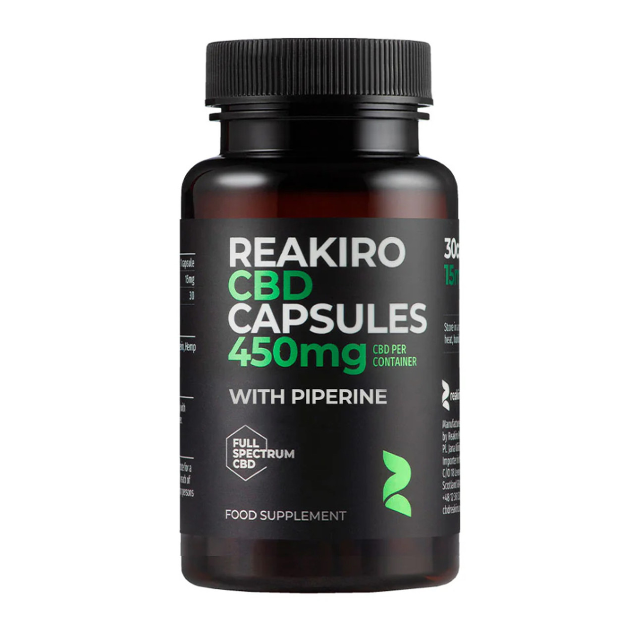 CBD Isolate Vegan Capsules with Piperine 450mg - 30 caps