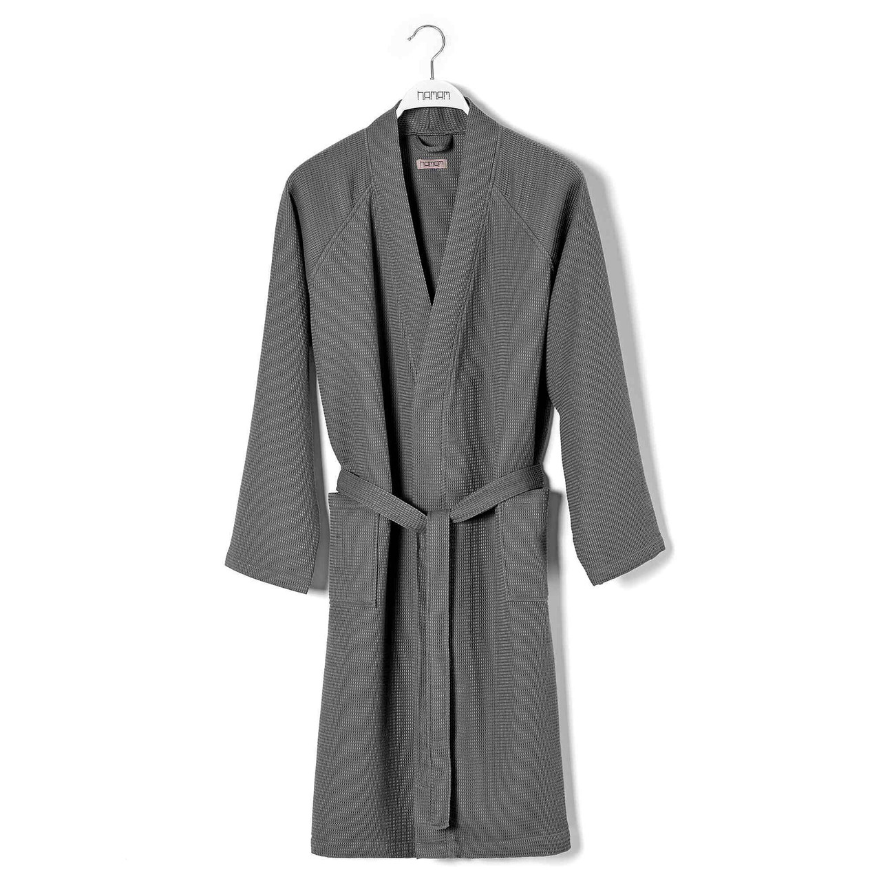 Халат вафельний Hamam Calamus 100% егейська бавовна Сірий