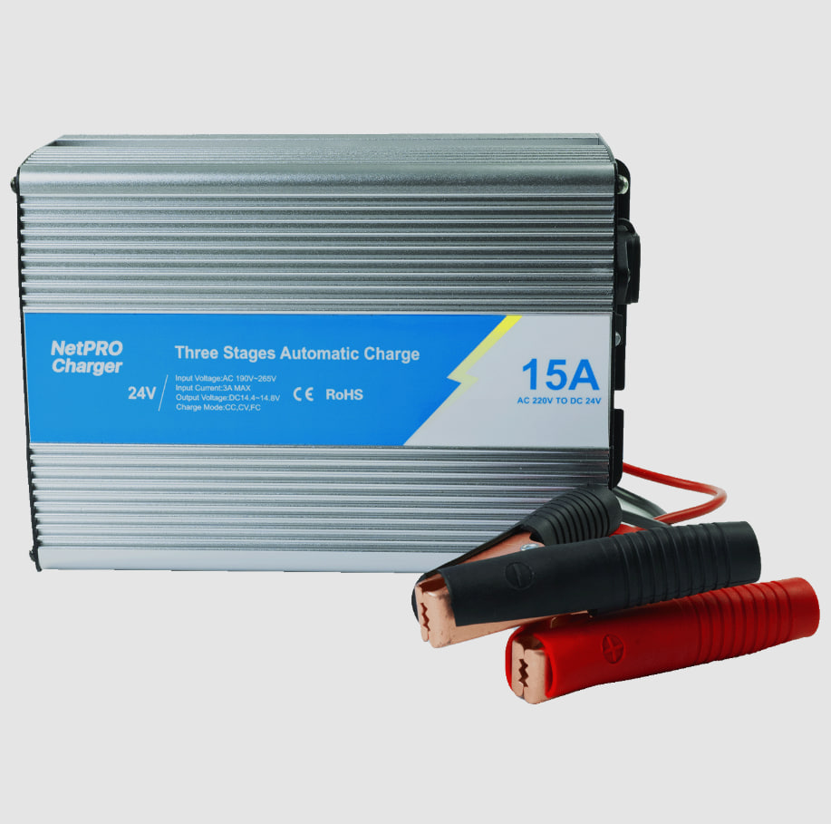 Зарядний пристрій для свинцево-кислотних та LiFePO4 акумуляторів NetPRO Charger BPC-2415 (24V/15A)