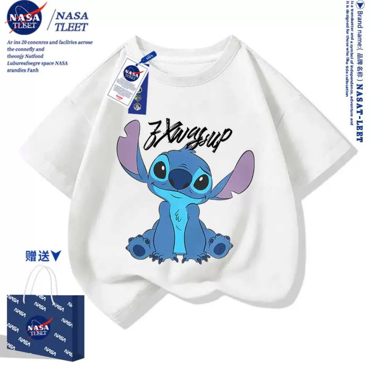 Футболка дитяча Стіч, Stitch біла , бавовна