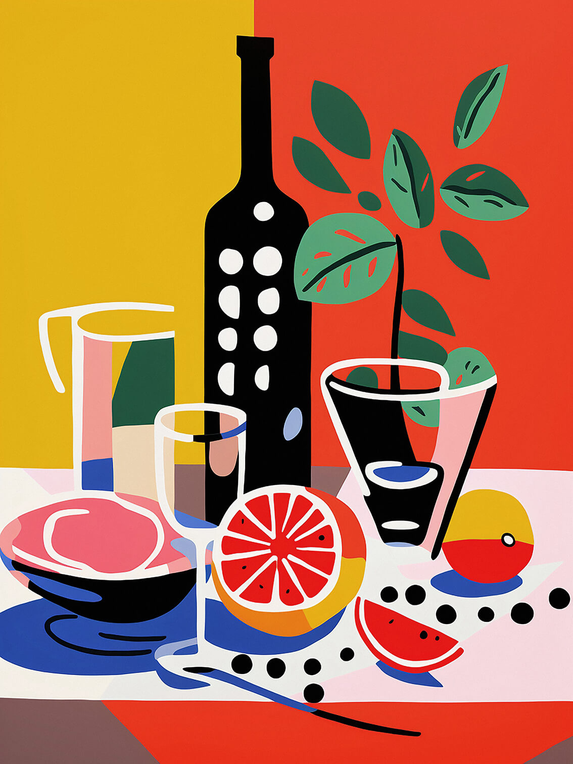Abstract Still-life XXIV, 80x60 cm, original acrylic painting on canvas