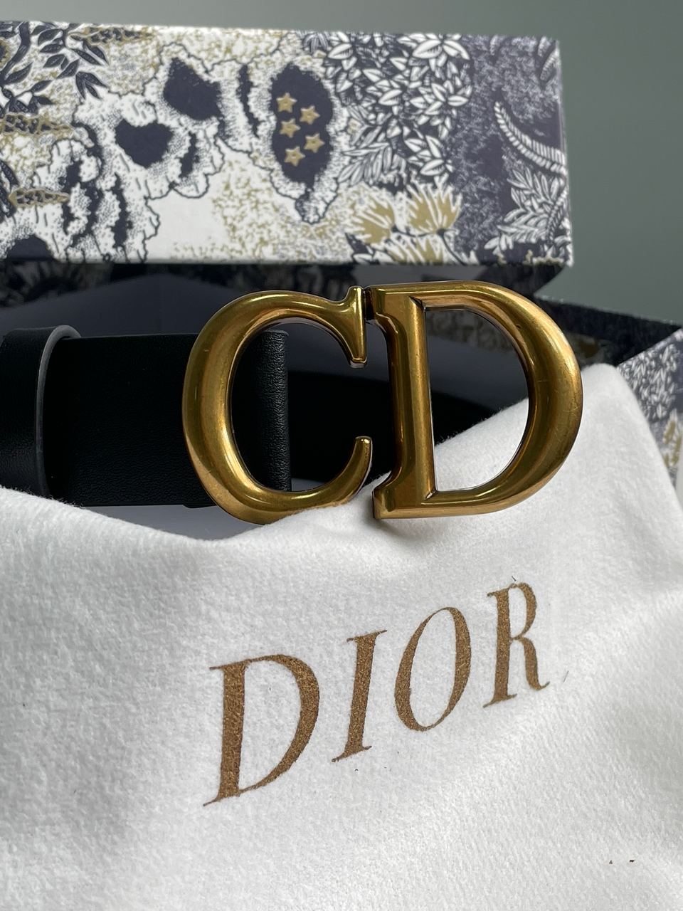 Dior Saddle Belt Black Ultrasmooth Calfskin Gold
