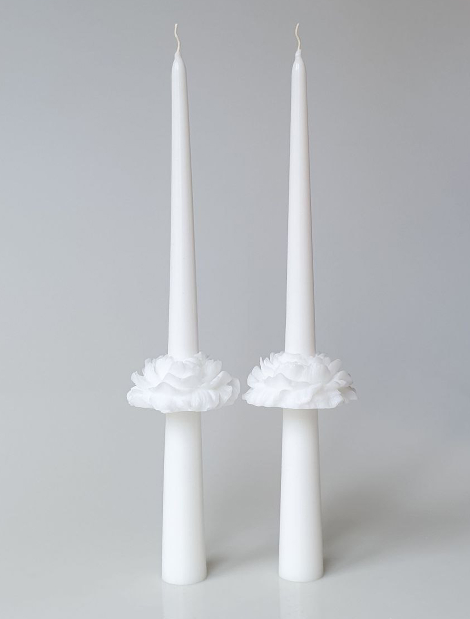 Вінчальні свічки з трояндами