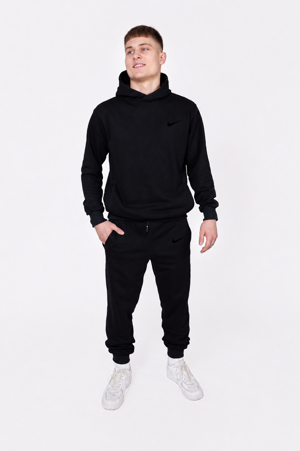Костюм Чоловічий Nike - Найк (Копія) з Двунитки, Чорний