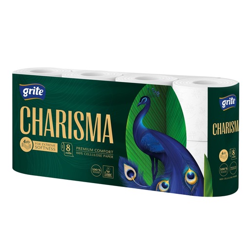 Туалетний папір Grite Charisma, 18,75м, 150 л., 4 шар., 8рул/уп