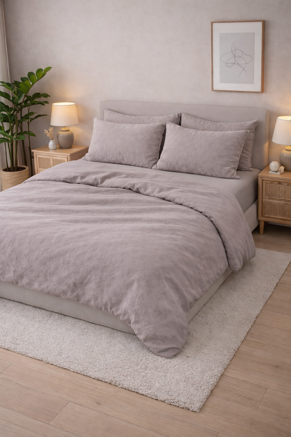 Постільна білизна варена бавовна "Сіро-бежевий"