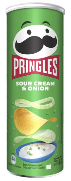Чипси Pringles Sour Cream & Onion сметана і цибуля, 165 г 5053990127740