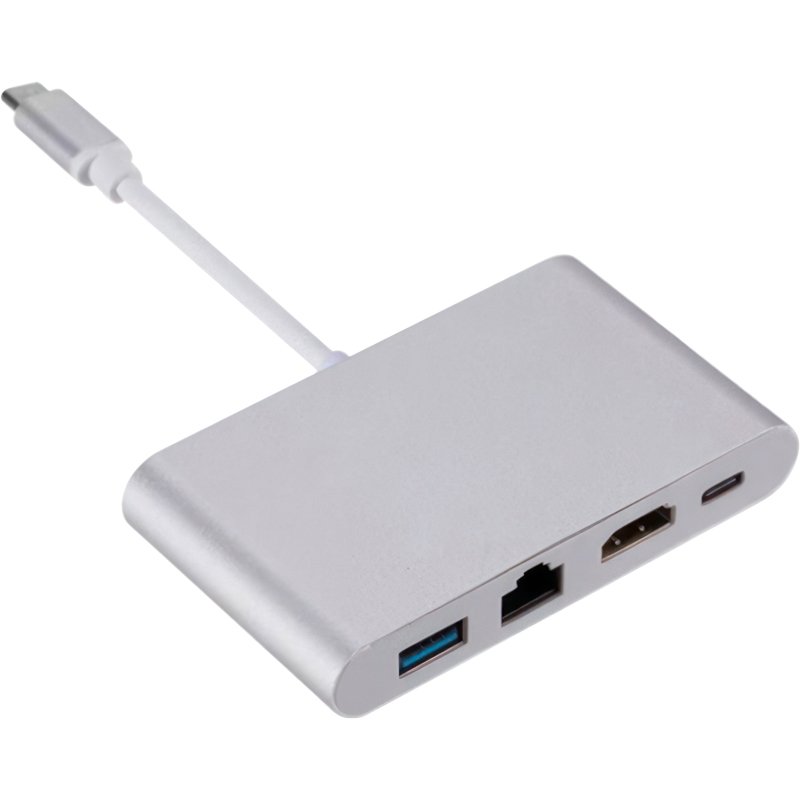 USB-хаб Dynamode USB3.1 Type-C на 1xHDMI, 1xRJ-45, 1xUSB 3.0, 1xUSB Type-C (мама) 4K 3840x2160
