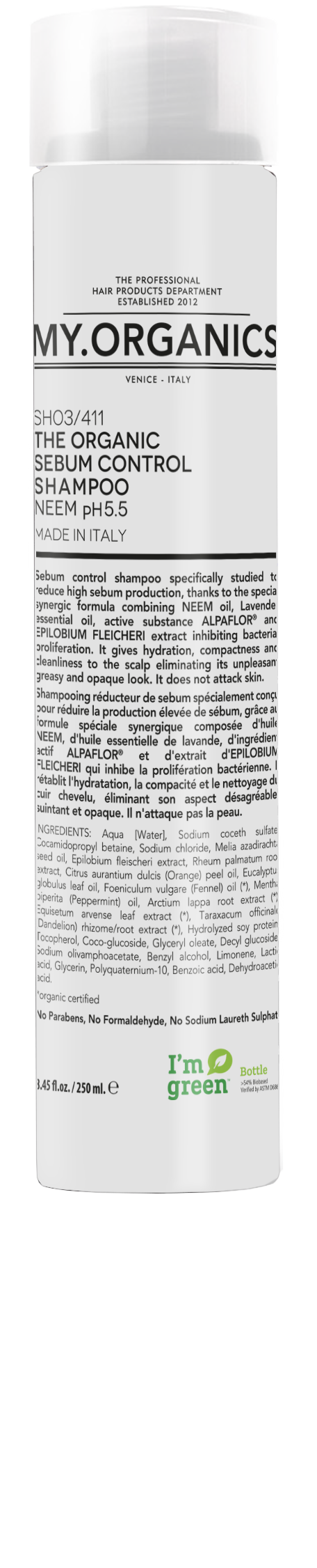 Sebum control shampoo MY.ORGANICS шампунь для контролю жирності волосся