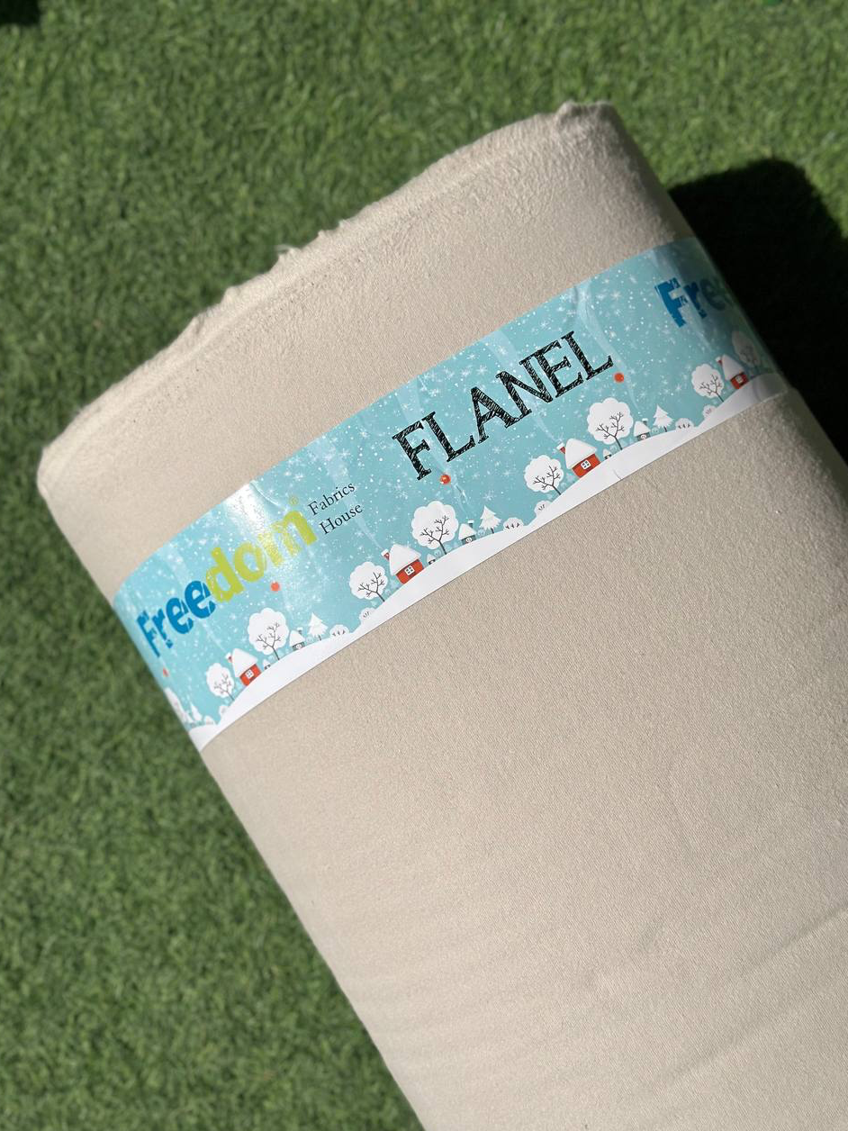 Постільний комплект Фланель преміум Беж однотон