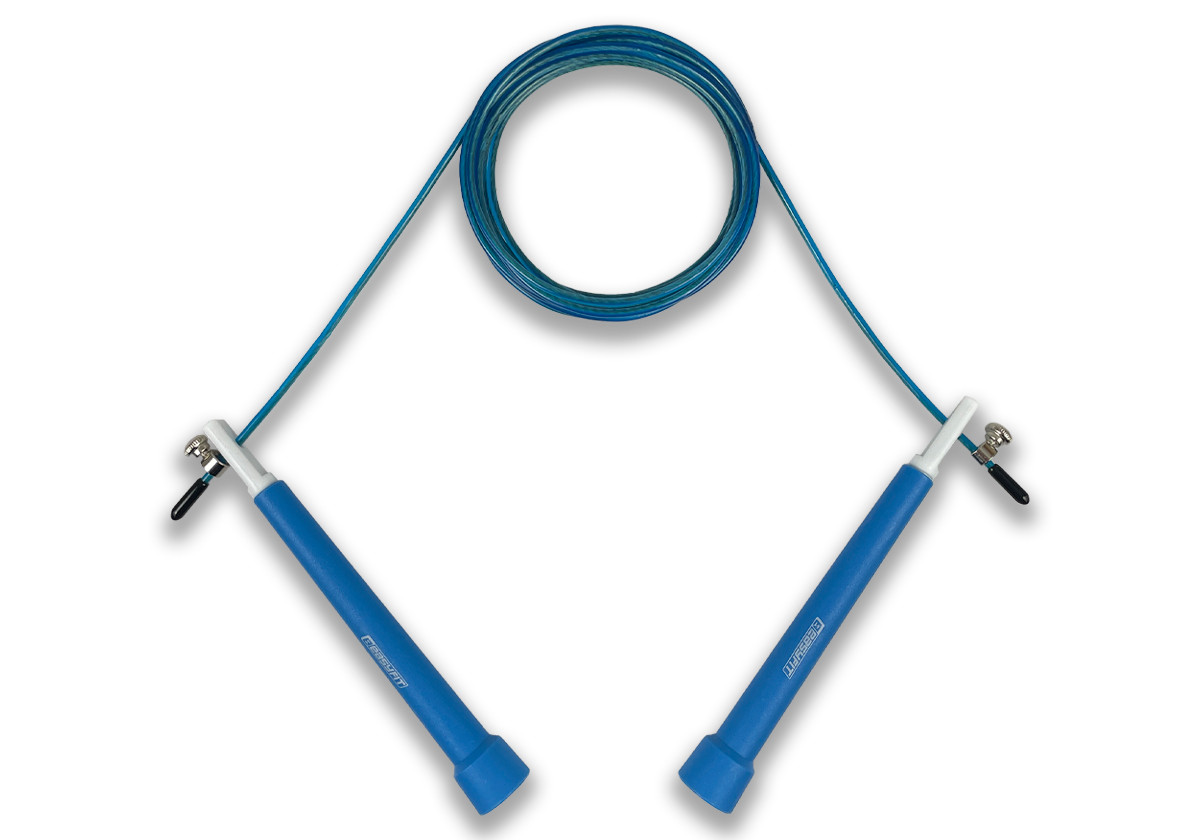 Швидкісна скакалка EasyFit Speed Cable Rope 3 м для схуднення, синя
