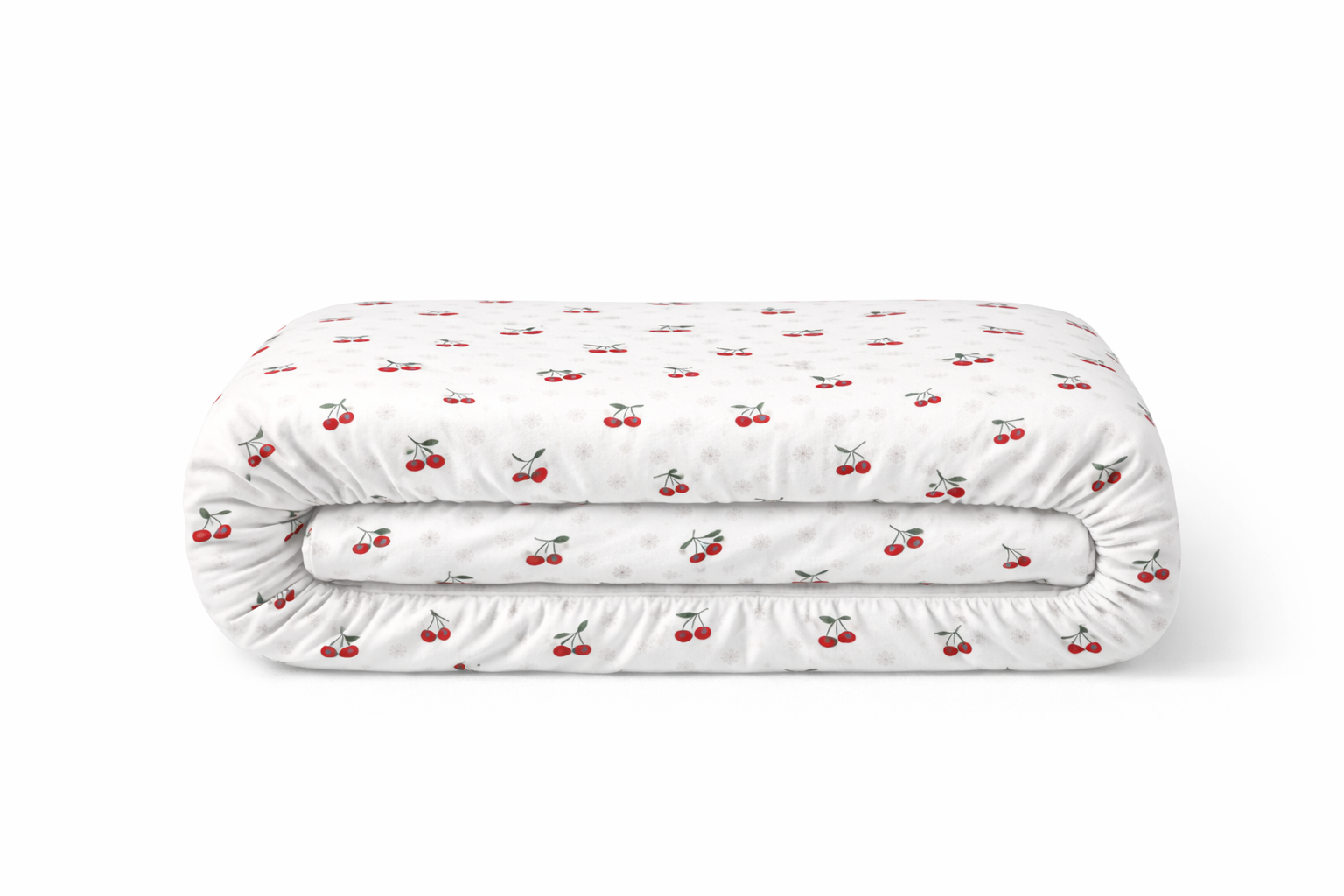 Простирадло га гумці ранфорс принт "Вишенькі "