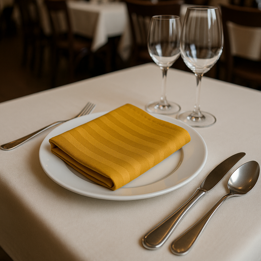 Серветки на стіл із страйп сатіну "Солодкий мед"