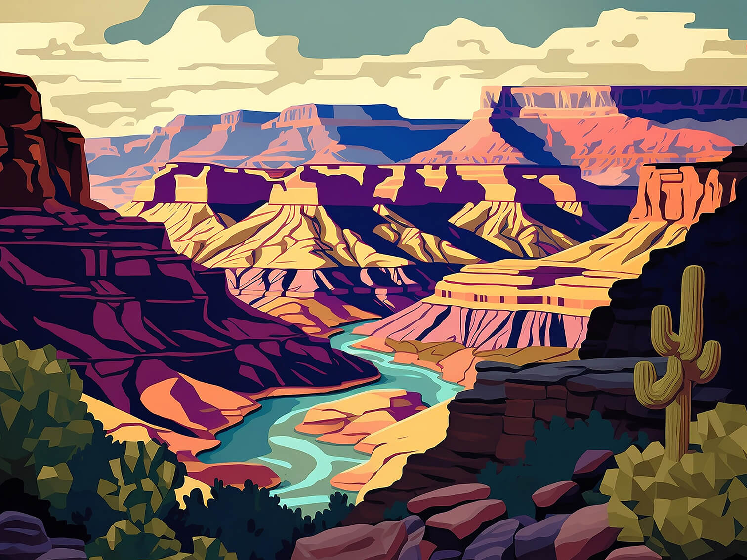 Grand Canyon 3, 60x80 cm, original acrylic painting on canvas