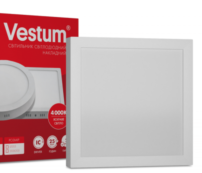 Світильник LED накладний квадратний Vestum 12W 4000K 220V