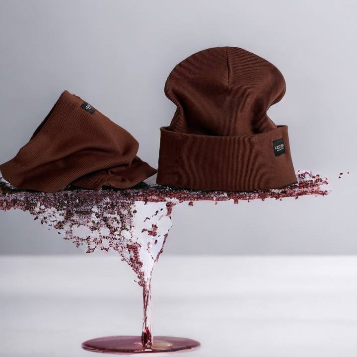 Шапка з підворотом - шоко