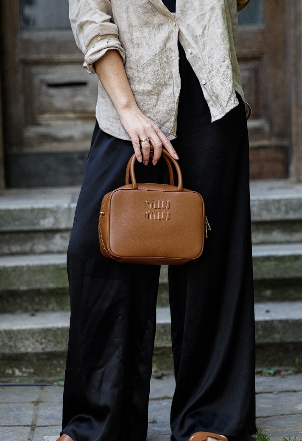 Miu Miu Leather Top-Handle Bag Brown