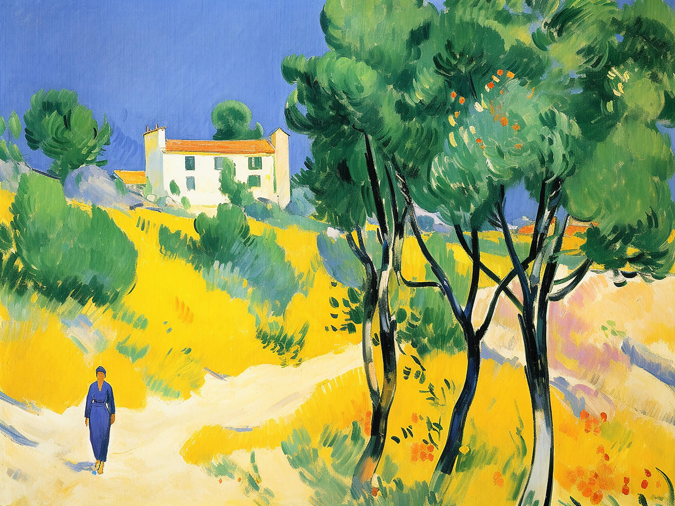 Sunny Walk, 60x80 cm, original acrylic painting on canvas