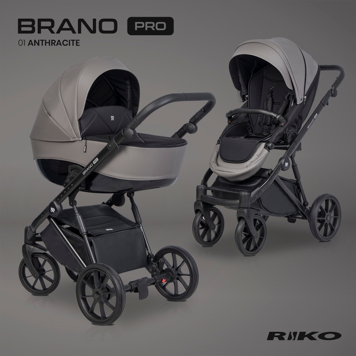 Коляска 2 в 1 Riko Brano PRO 01 Anthracite