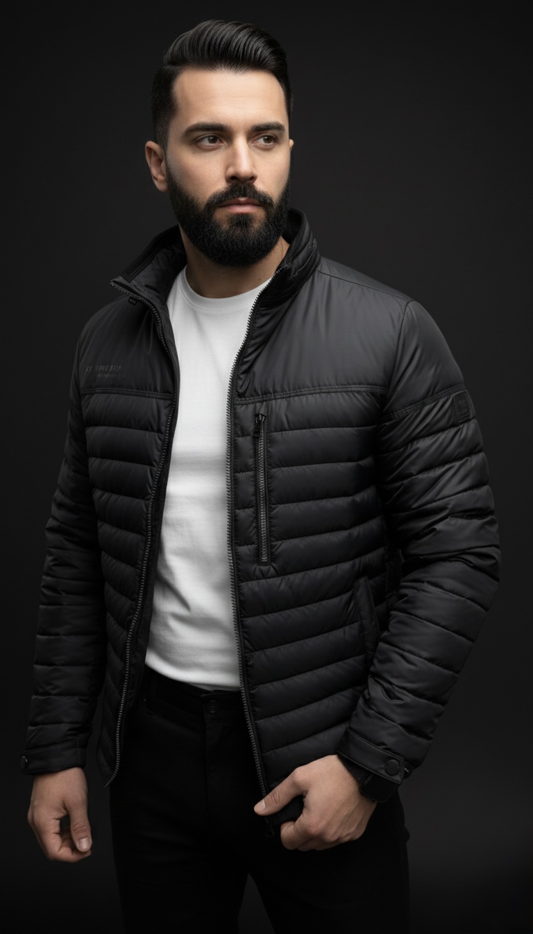 Класична демісезонна чоловіча куртка black