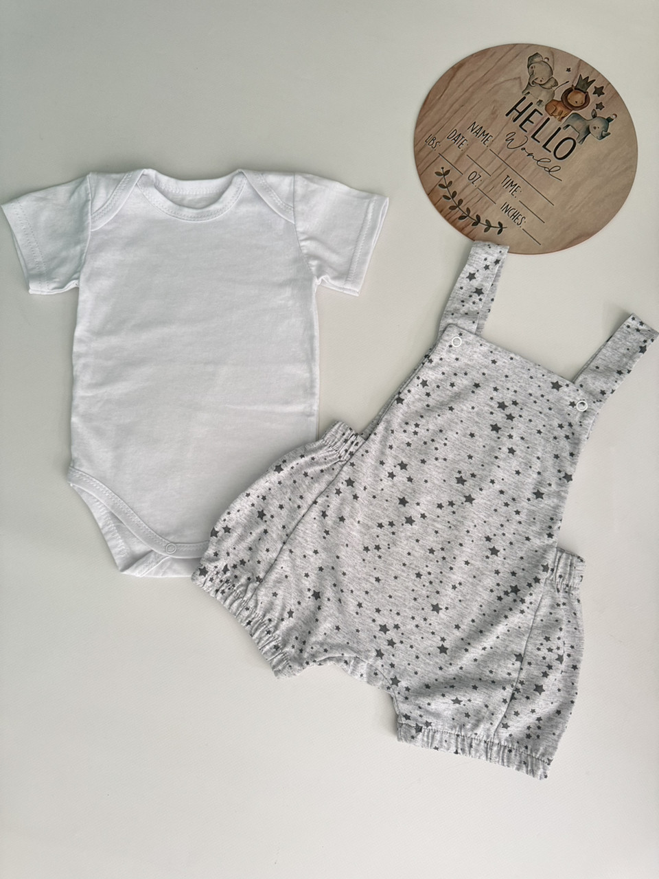 Літній комплект для немовляти: боді з коротким рукавом + пісочник