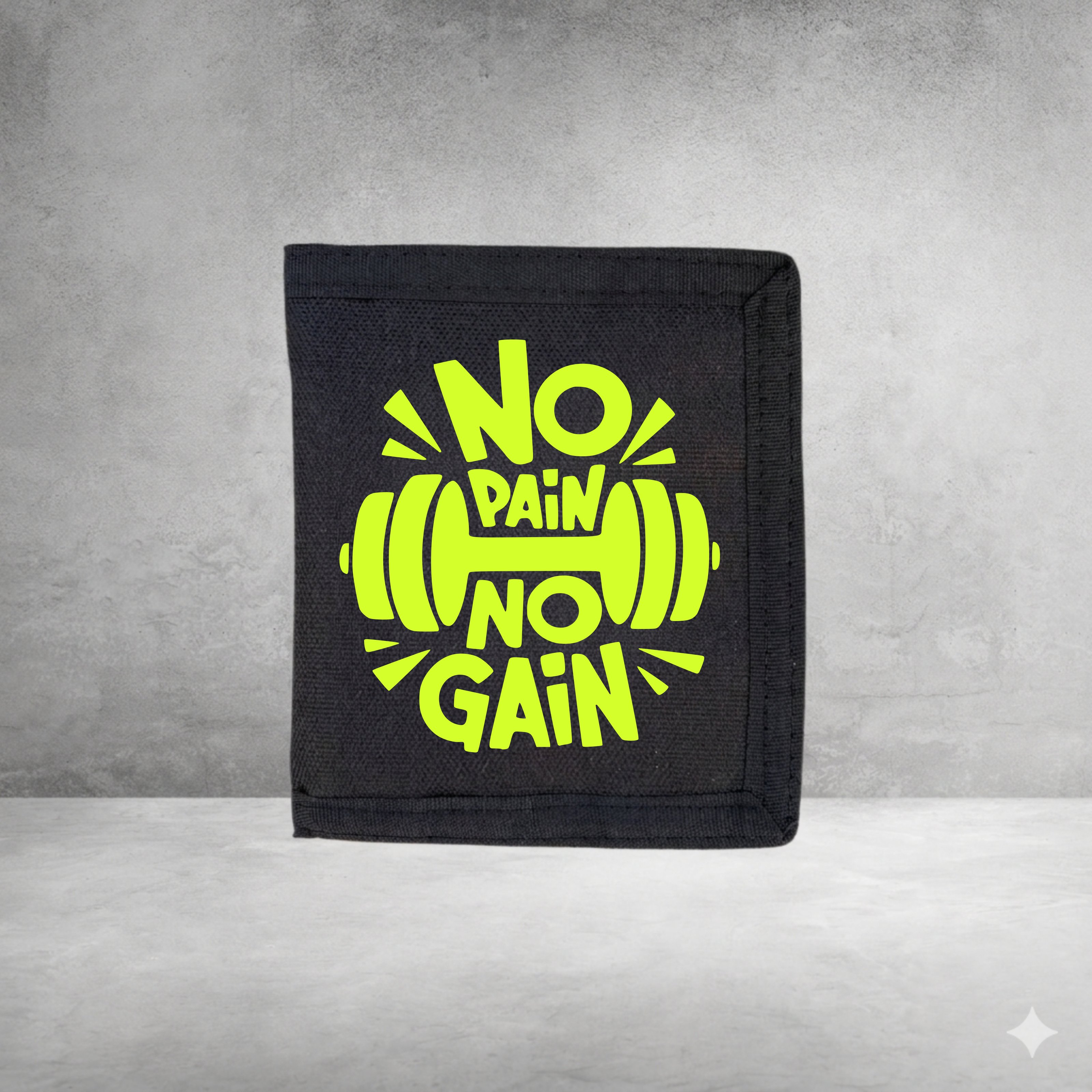Гаманець NO PAIN NO GAIN — стильний текстильний гаманець з принтом
