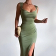Elegant Sleeveless Slit Dress For Women | Trendy Back Tie Slit Dress