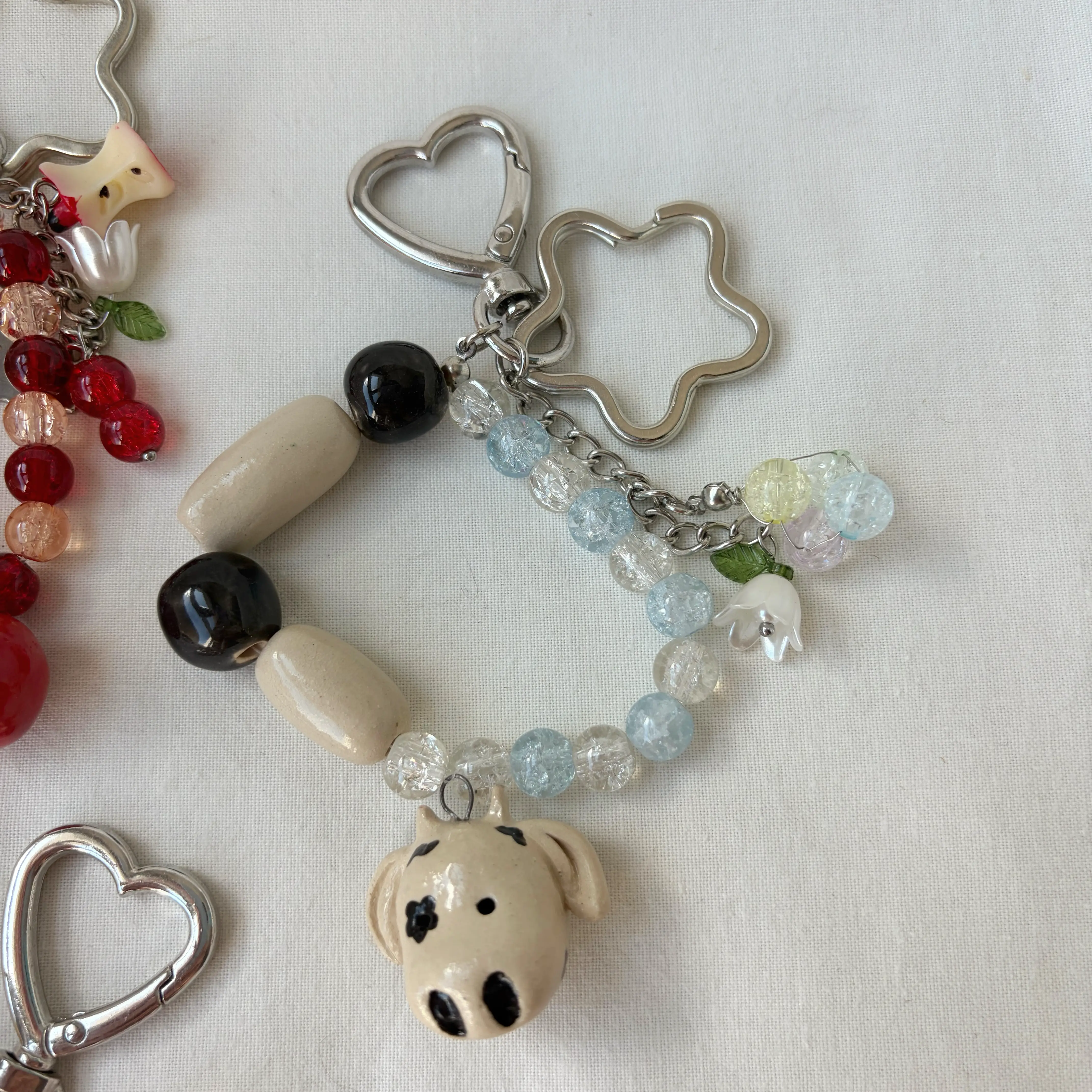 Handmade Charm Keychain – Cute Ceramic Keyring