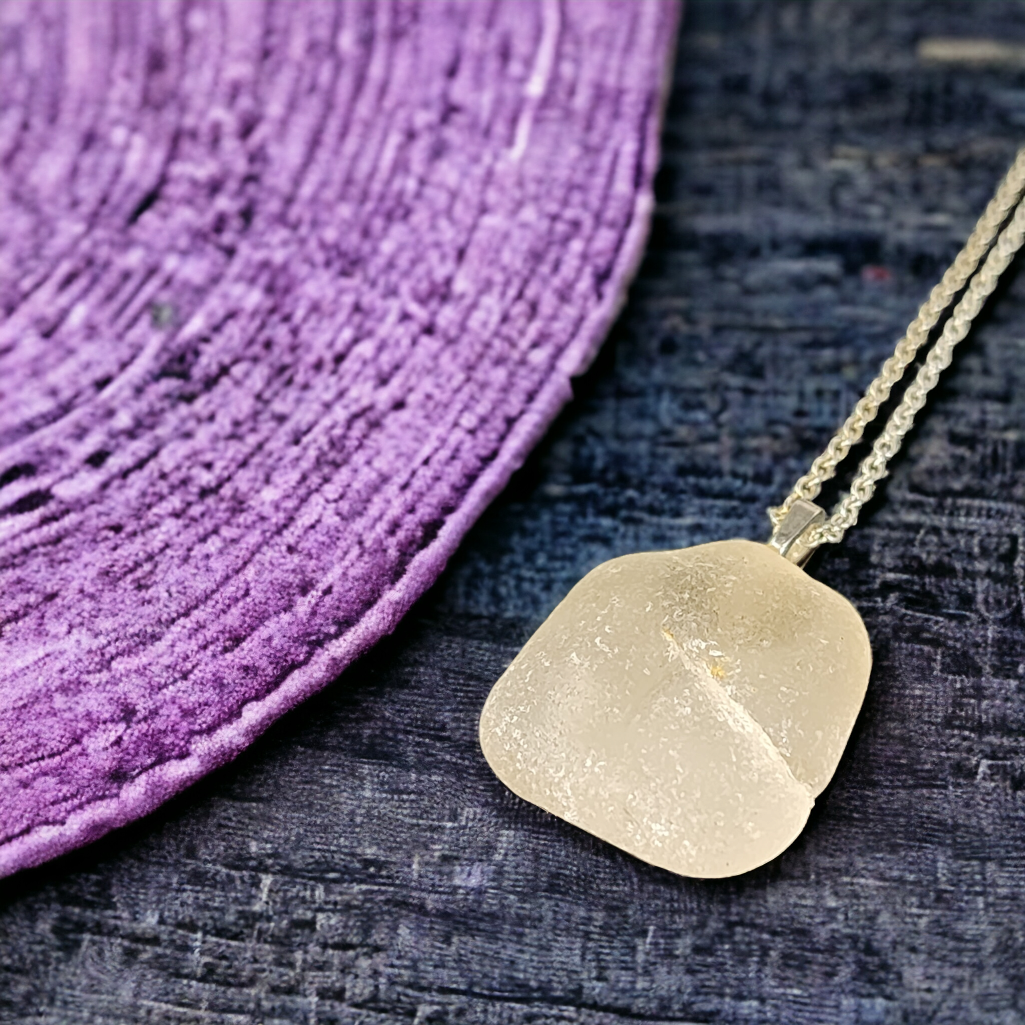 Natural Pink Sea Glass Necklace