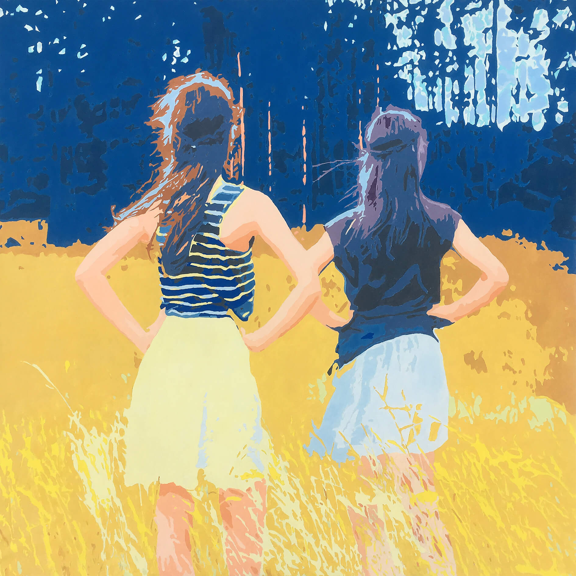 Two, 100x100 cm, original acrylic painting on canvas