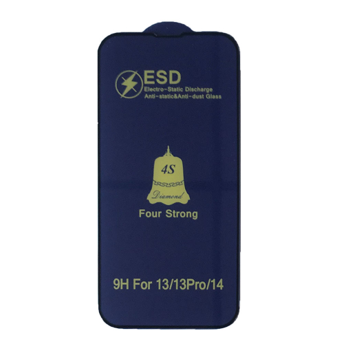 Захисне скло ESD 4S (anti-static) for iPhone 14/13/13 Pro чорне тех пак.
