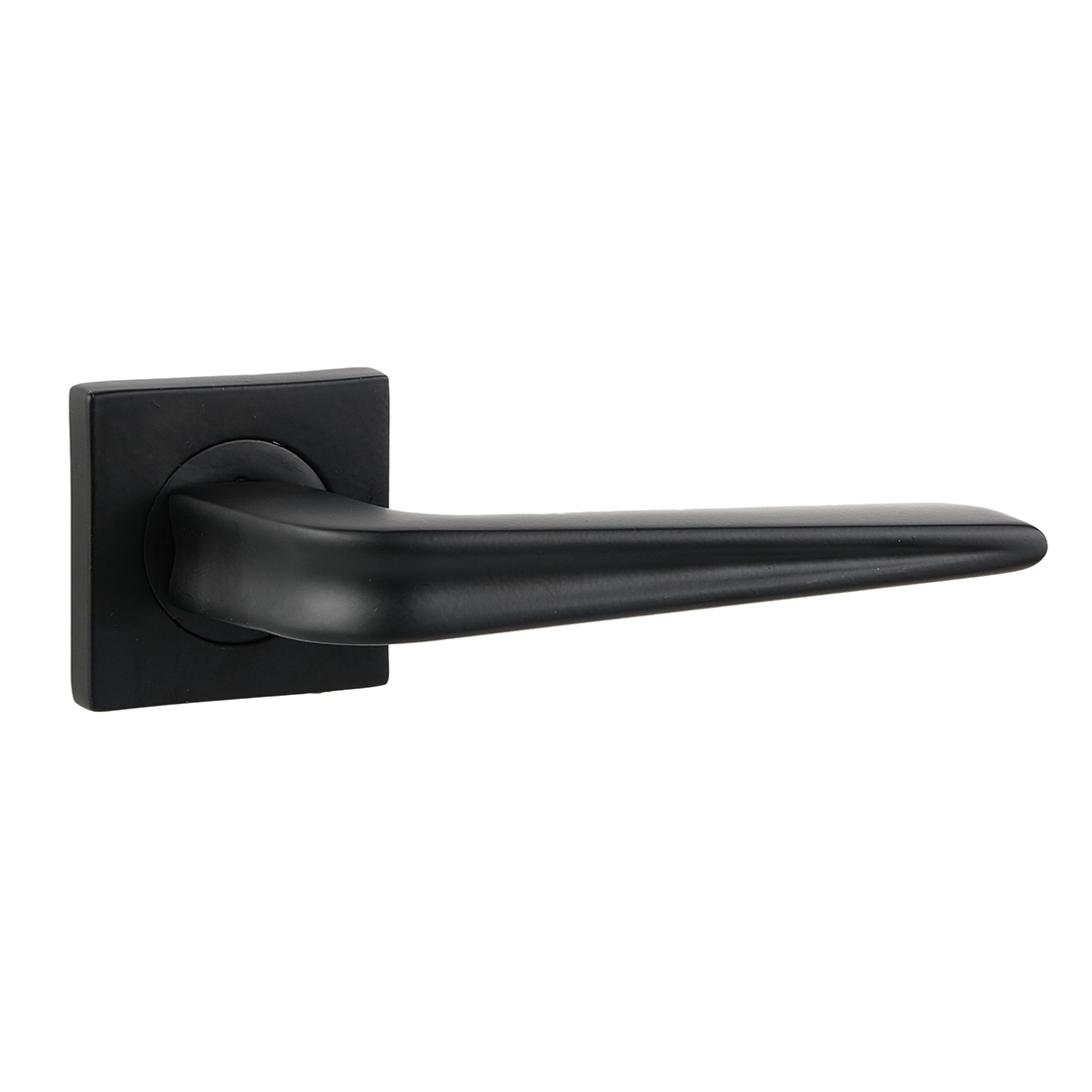 Дверна ручка SIBA Pelikan матова чорна на розетці A02