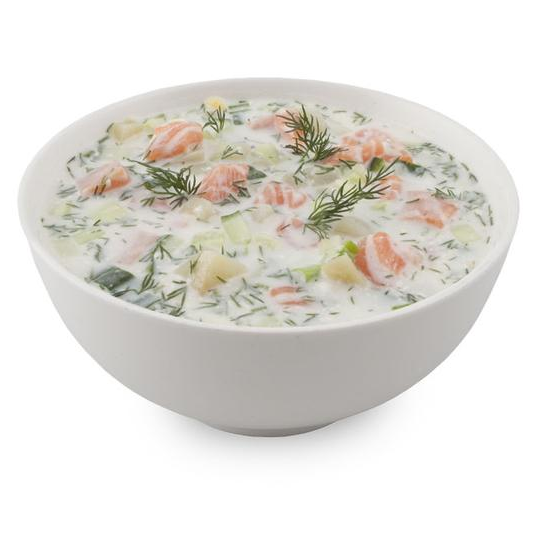 Окрошка з лососем