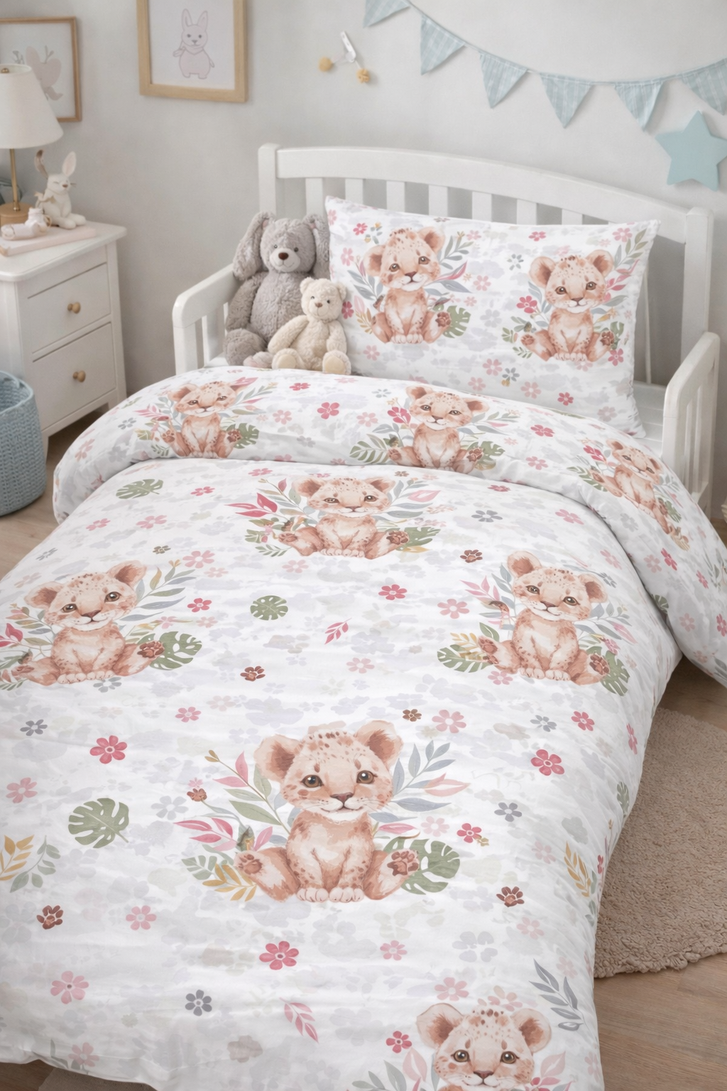 Постільна білизна для хлопчиків ранфорс прінт  "Рожевий Симба"