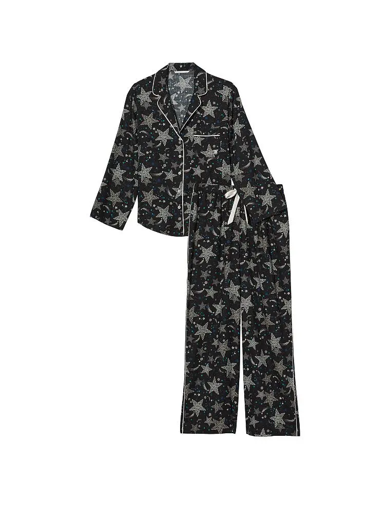 Піжама (сорочка + штани) VS Flannel Long Pj set Black Stars Зірки