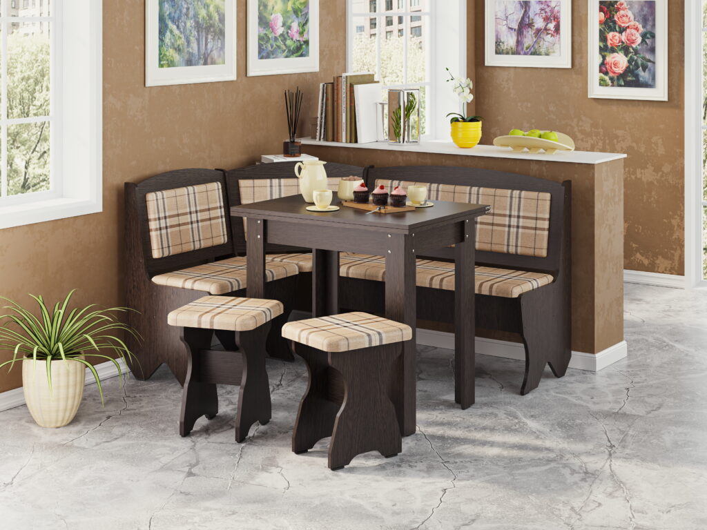 Кухонний комлект Імператор (куток, стіл + 2 табуретки)