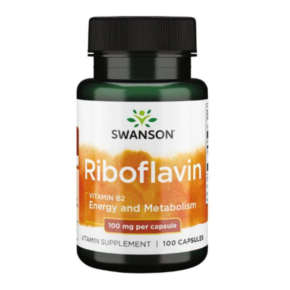 Рибофлавін вітамін В2, Riboflavin Vitamin B-2 100mg - 100caps