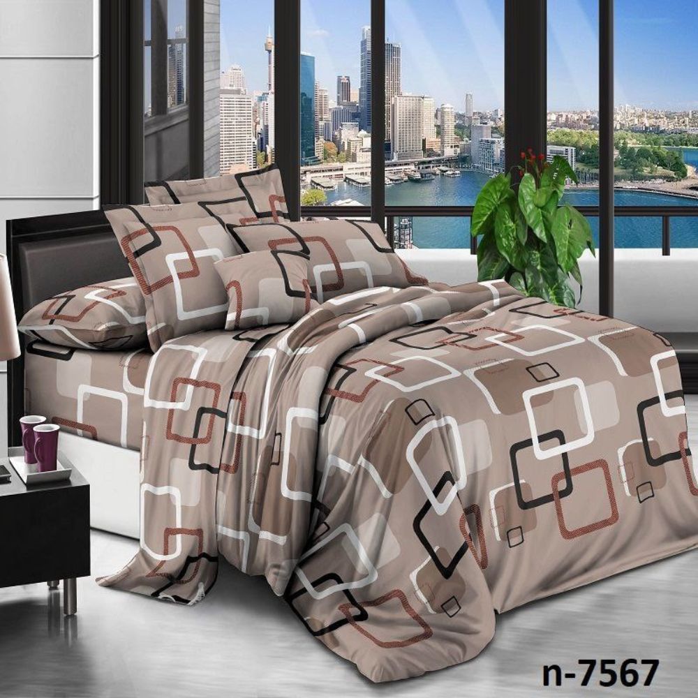 Комплект постільної білизни - Квадрат(фон коричневий)