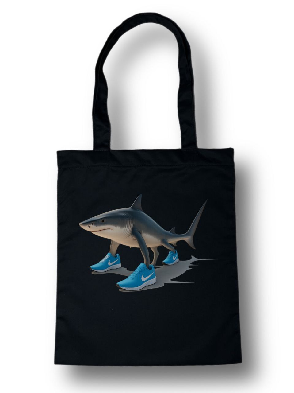 Шопер чорний класичний з принтом "Тралалео тралала"