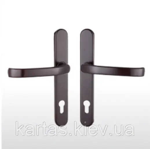 Нажимний гарнітур GreenteQ з кріпленням для встановлення колір коричневий RAL8019