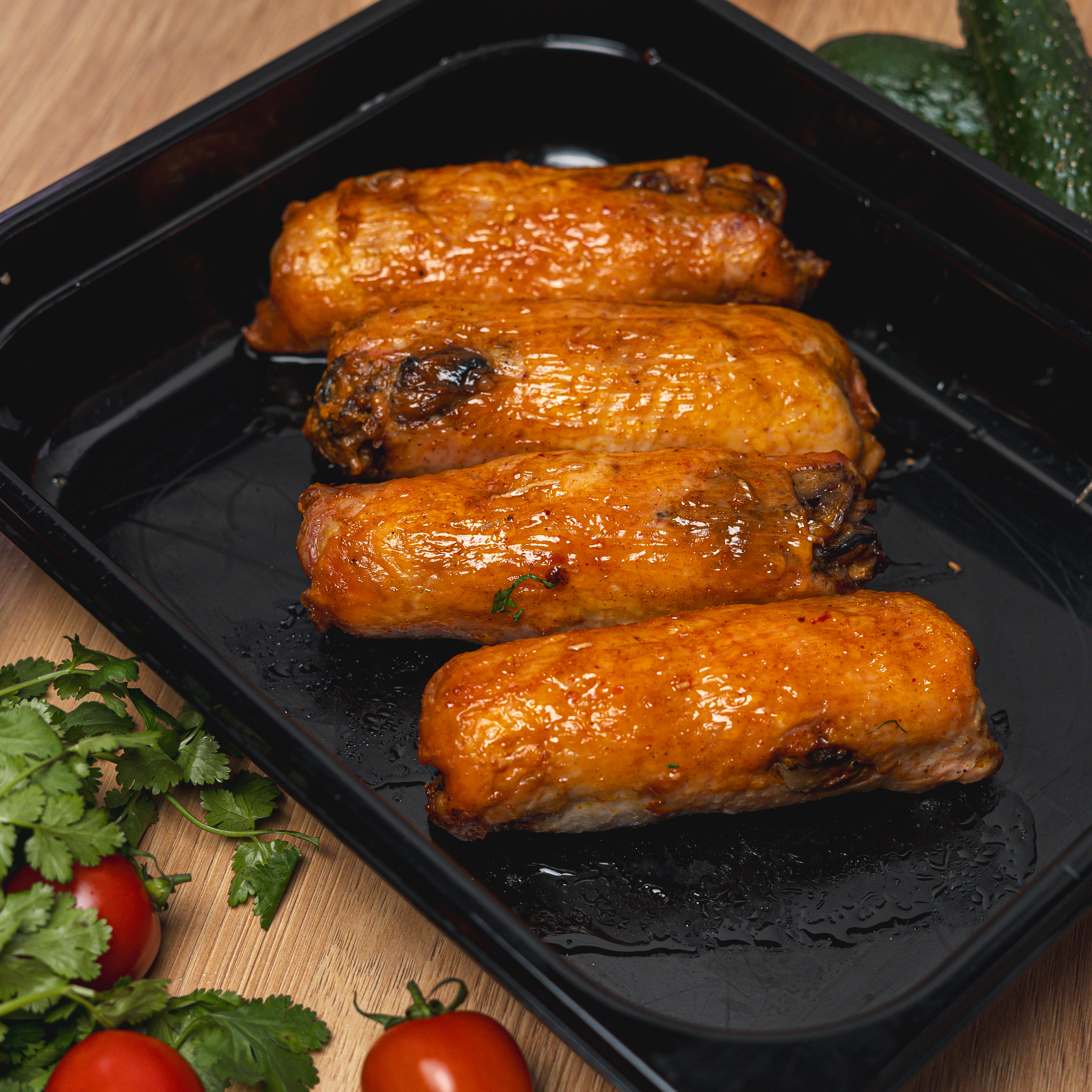 Рулет з курки, з сиром та печерицями