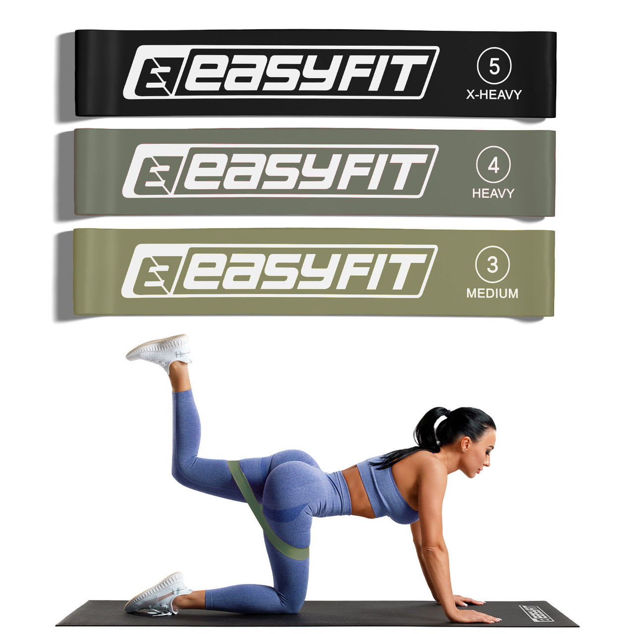 Резинки для фітнесу EasyFit MonoBand набір 3 шт