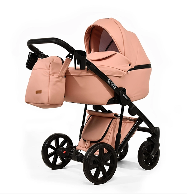 Коляска 2в1 Donatan Sonata екошкіра рожевий