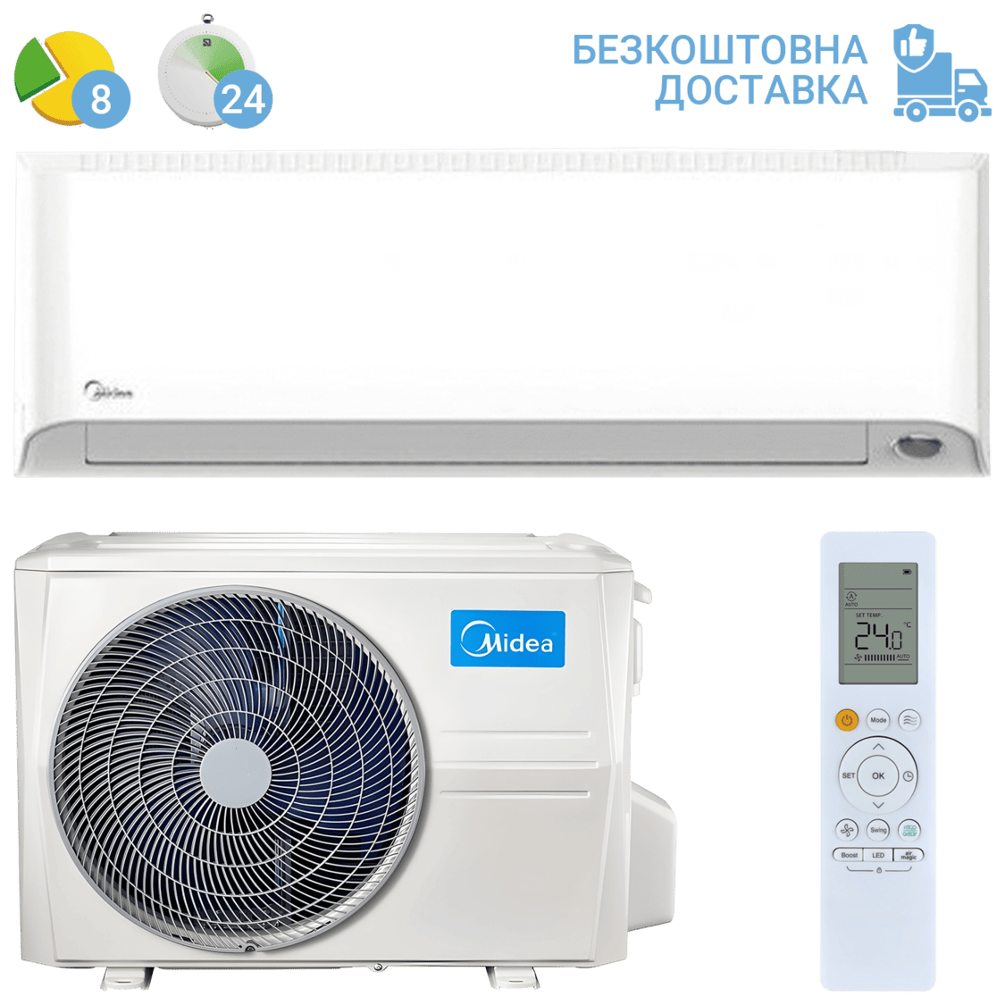 Кондиціонер Midea MSOP-12FN8-I/MSOP-12FN8-O (з установкою: +3900 грн)