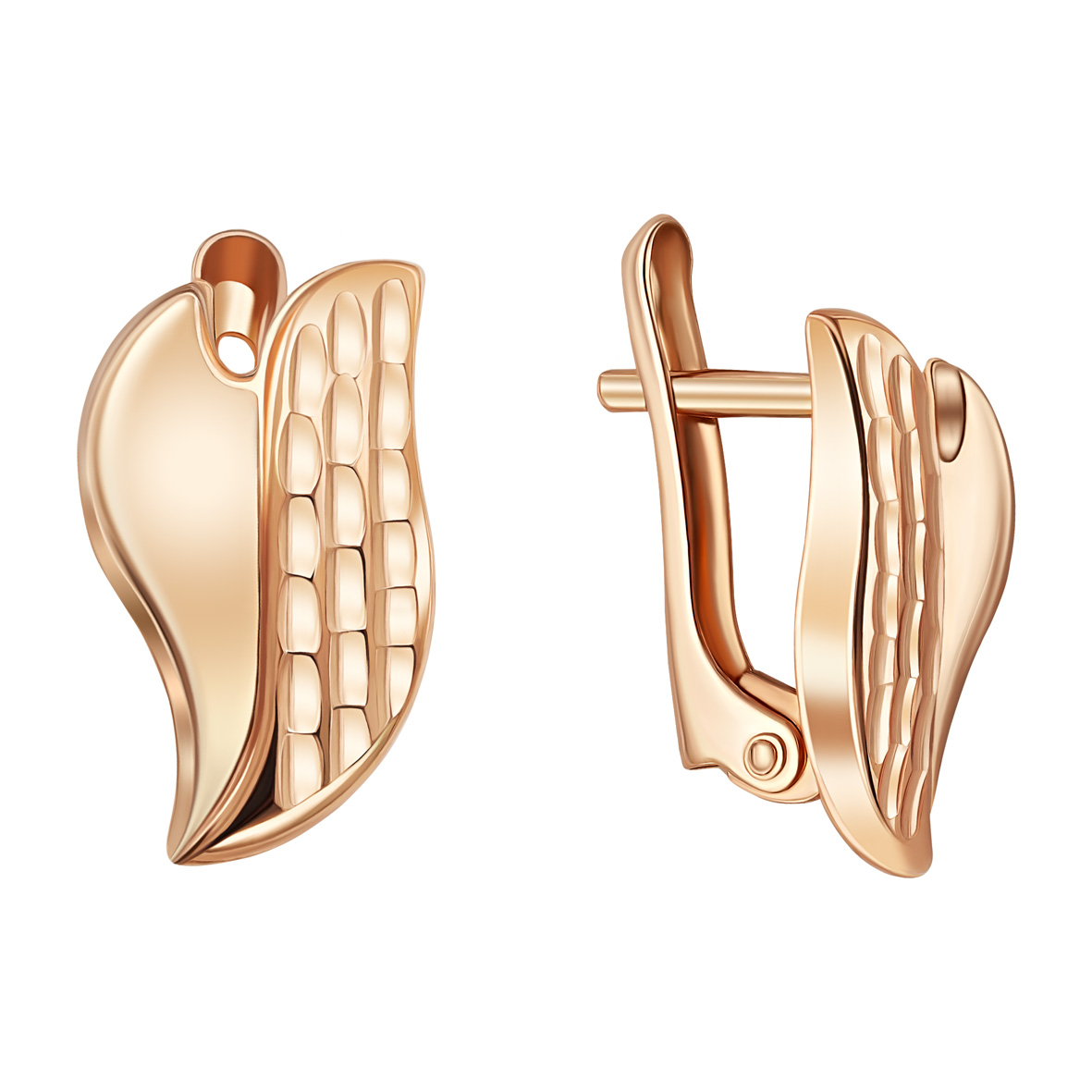 Goldene Ohrringe „Harmonie“ – 585er Rotgold