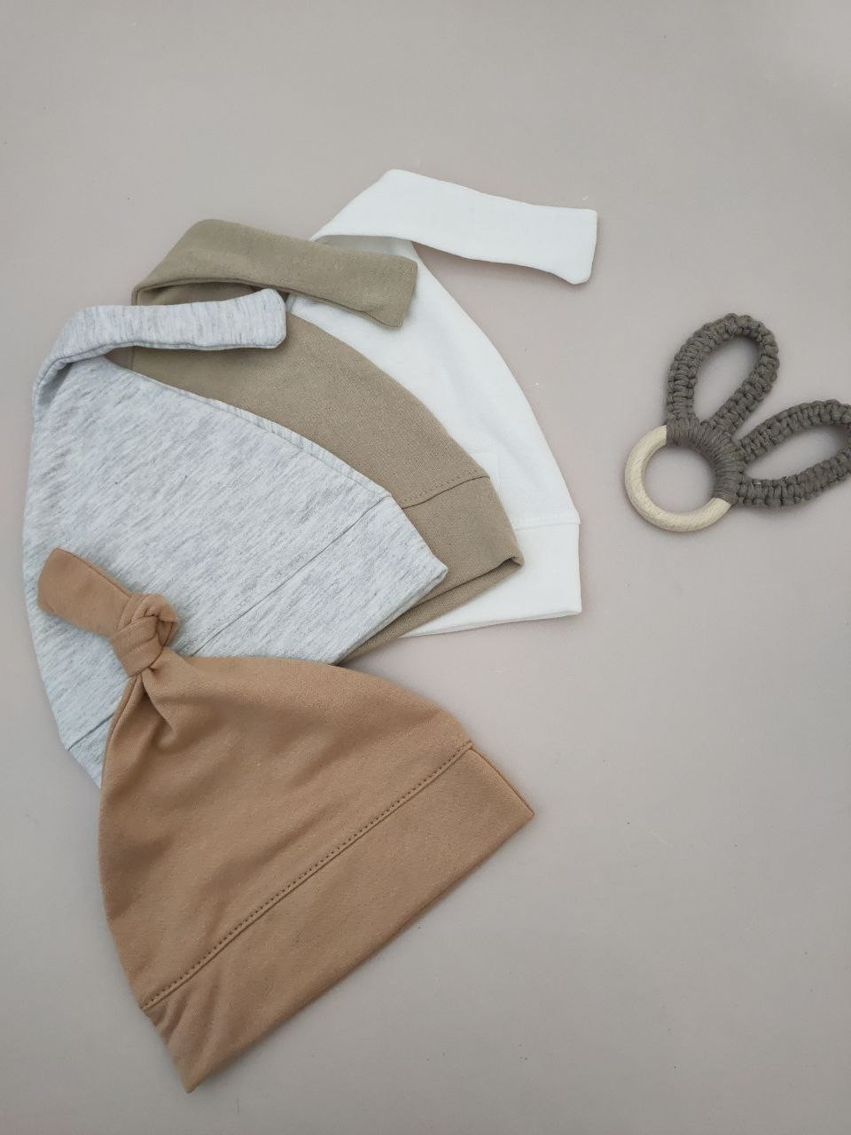 Шапочка-вузлик для новонароджених з футера