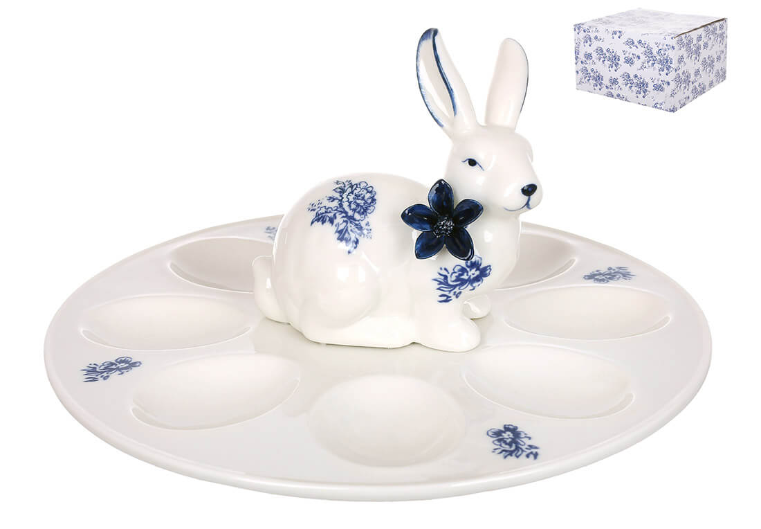 Англійська Троянда, Блюдо порцелянове для 8-ми яєць з фігурою кролика D23,5см