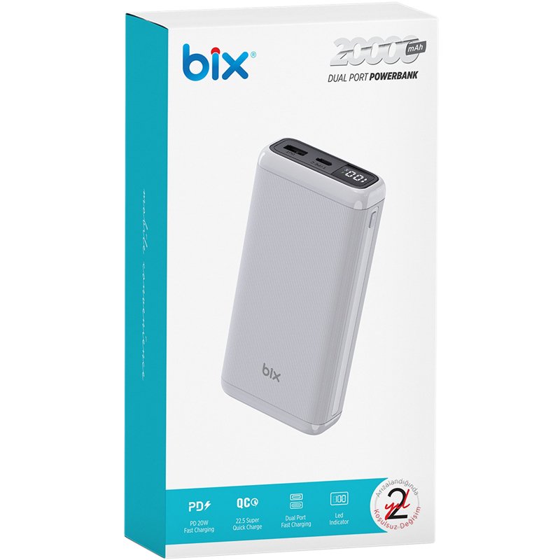 Повербанк BIX BXPB204 22.5W 20 000 mAh White