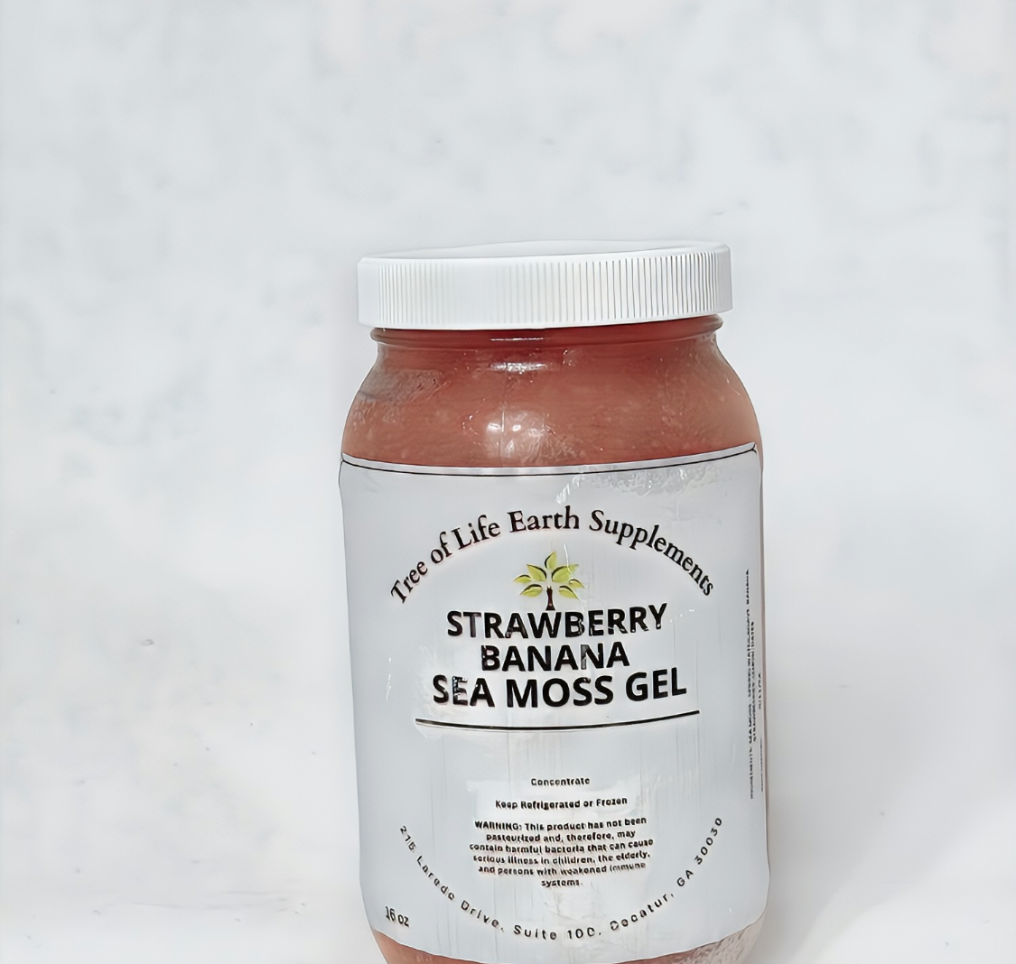 Strawberry Banana Sea Moss Gel 16 OZ